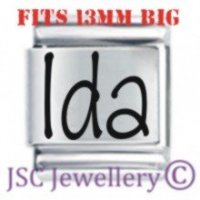 Ida Etched Name Charm - Fits BIG size 13mm