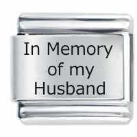 In Memory Of My Husband ETCHED Italian Charm