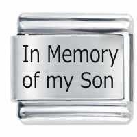 In Memory Of My Son ETCHED Italian Charm