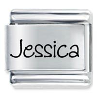 Jessica Etched Name Italian Charm