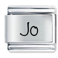 Jo Etched Name Italian Charm