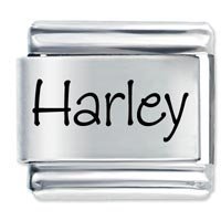 Harley Etched Name Italian Charm