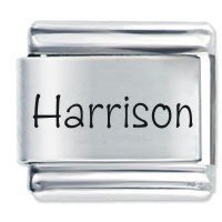Harrison Etched Name Italian Charm