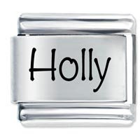 Holly Etched Name Italian Charm