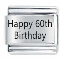 Happy 60th Birthday Etched Italian Charm