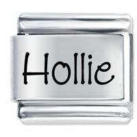 Hollie Etched Name Italian Charm