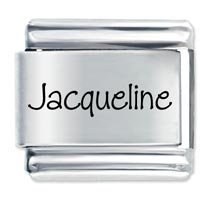 Jacqueline Etched Name Italian Charm