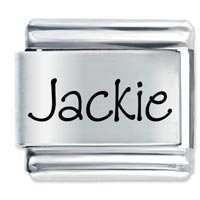 Jackie Etched Name Italian Charm