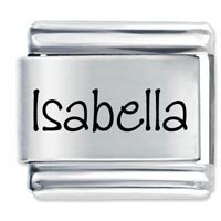 Isabella Etched Name Italian Charm