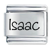 Isaac Etched Name Italian Charm