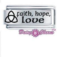 Italian Charm - Triquetra symbol with faith, hope love