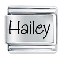 Hailey Etched Name Italian Charm