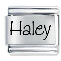 Haley Etched Name Italian Charm