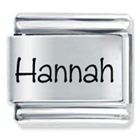 Hannah Etched Name Italian Charm