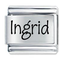 Ingrid Etched Name Italian Charm