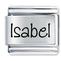Isabel Etched Name Italian Charm