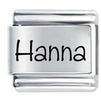 Hanna Etched Name Italian Charm