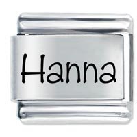 Hanna Etched Name Italian Charm