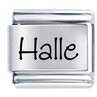 Halle Etched Name Italian Charm