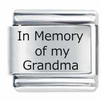 In Memory Of My Grandma ETCHED Italian Charm