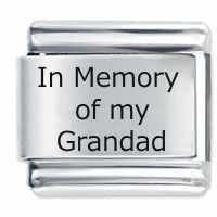 In Memory Of My Grandad ETCHED Italian Charm