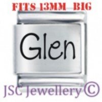Glen Etched Name Charm - Fits BIG size 13mm