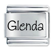 Glenda Etched Name Italian Charm