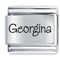 Georgina Etched Name Italian Charm