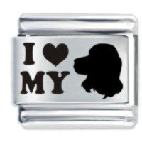 I Love (Heart) My Cocker Spaniel ETCHED Italian Charm