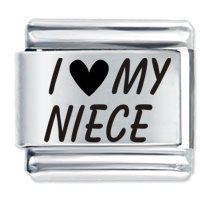 I Love (Heart) My Niece ETCHED Italian Charm