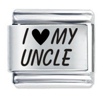 I Love (Heart) My Uncle ETCHED Italian Charm