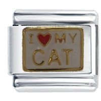 I Love (heart) My Cat Italian Charm