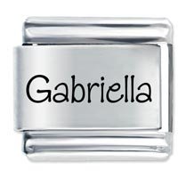 Gabriella Etched Name Italian Charm