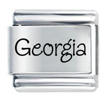 Georgia Etched Name Italian Charm