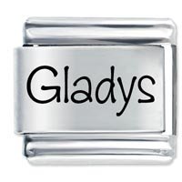 Gladys Etched Name Italian Charm