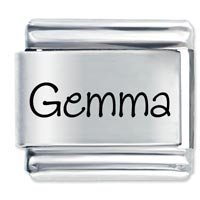 Gemma Etched Name Italian Charm