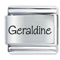 Geraldine Etched Name Italian Charm