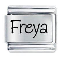 Freya Etched Name Italian Charm