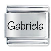 Gabriela Etched Name Italian Charm