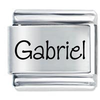 Gabriel Etched Name Italian Charm