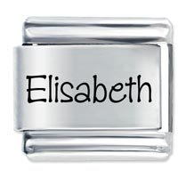 Elisabeth Etched Name Italian Charm