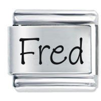 Fred Etched Name Italian Charm