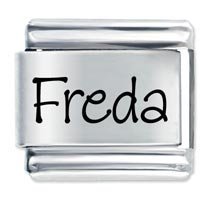 Freda Etched Name Italian Charm
