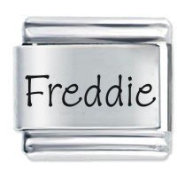 Freddie Etched Name Italian Charm