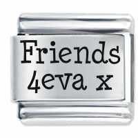 Friends 4eva ETCHED Italian Charm