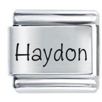 Haydon Etched Name Italian Charm