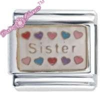 Sister with Hearts Italian Charm