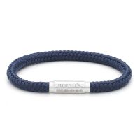 Navy Blue Skinny Bracelet Sterling Silver Clasp - Boing British
