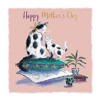 Mother's Day Card - Black & White Cat Purr-fect - Wildlife Ling Design