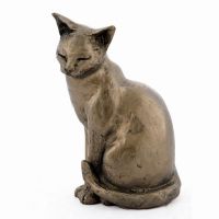 Cat Sitting Cold Cast Bronze Ornament - Maisie - Frith Sculpture